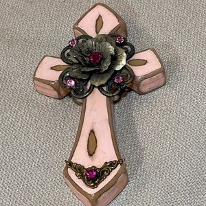 Hand made rose pink cross